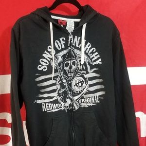 *SOLD*SOA SONS OF ANARCHY MENS L FULL ZIP FRONT HO